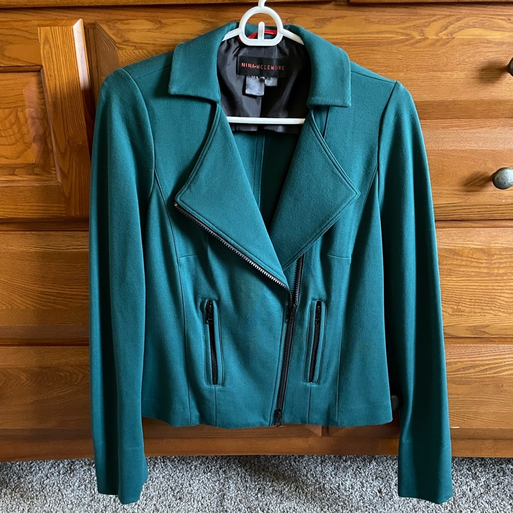 Nina McLemore petrol biker style jacket